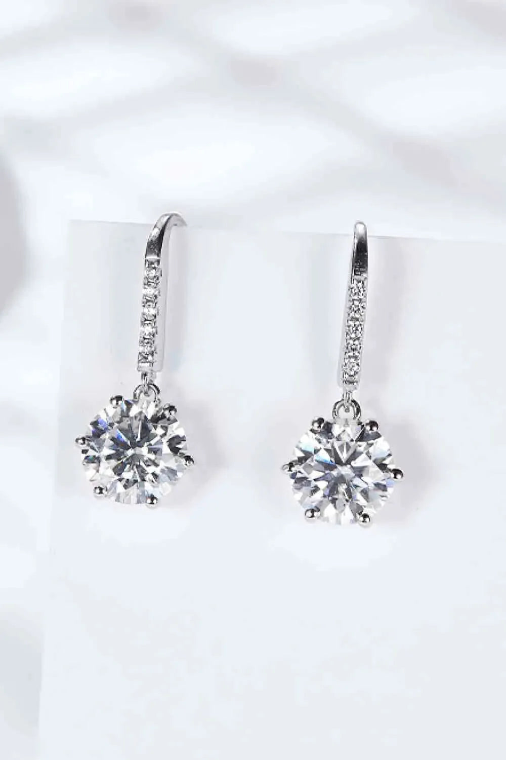 6-Prong Moissanite Drop Earrings Moissanite - Tophatter Daily Deals