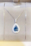 2 Carat Moissanite Teardrop Pendant Necklace Blue One Size Moissanite - Tophatter Daily Deals