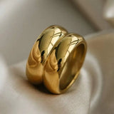 Gold Double Ridge Ring Rings - Tophatter Daily Deals