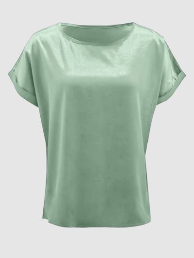 Round Neck Short Sleeve T-Shirt Women's T-Shirts - Tophatter Daily Deals