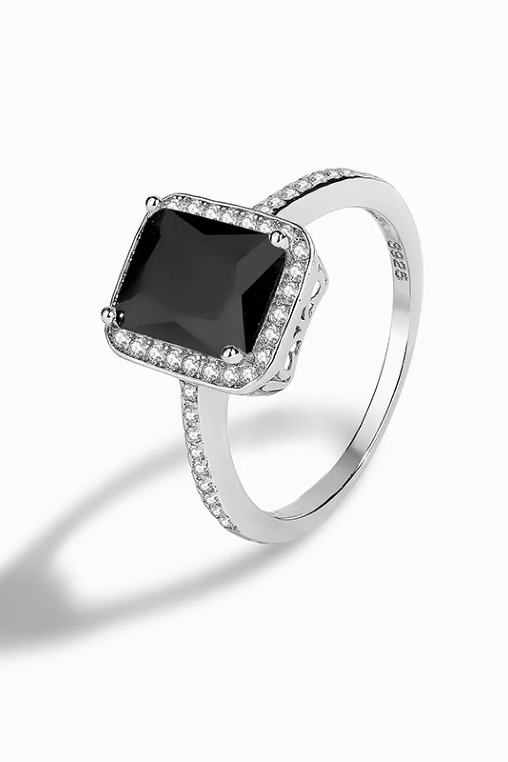 Platinum-Plated Agate Ring Silver Rings - Tophatter Daily Deals