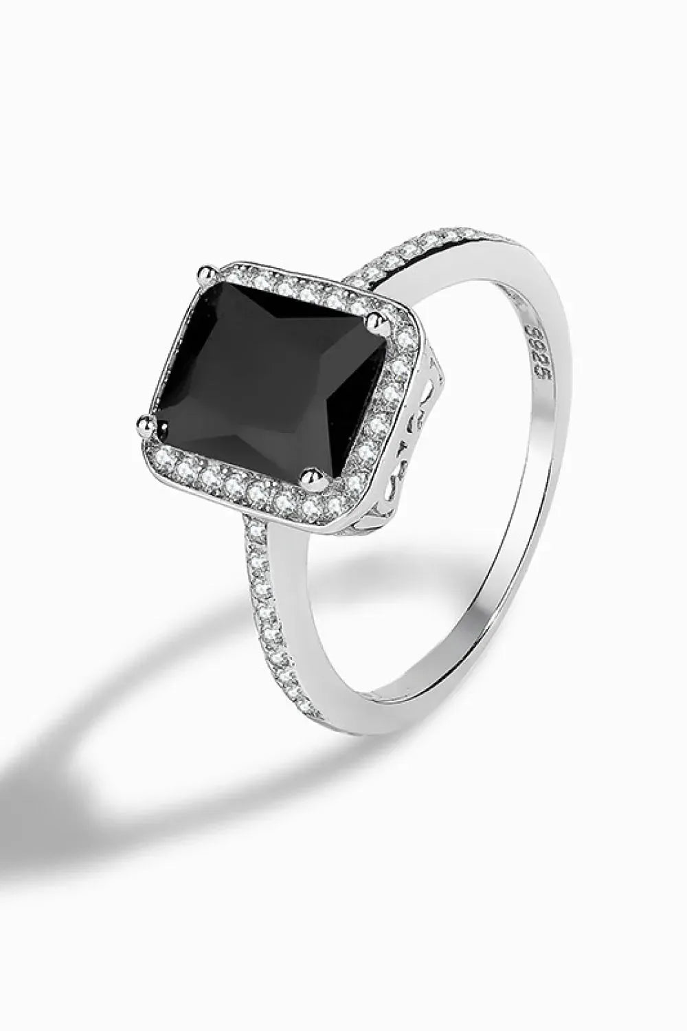 Platinum-Plated Agate Ring Silver Rings - Tophatter Daily Deals