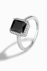 Platinum-Plated Agate Ring Silver Rings - Tophatter Daily Deals