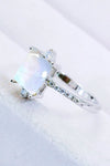 925 Sterling Silver Square Moonstone Ring Moonstone - Tophatter Daily Deals