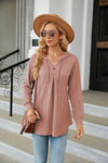 Long Sleeve Hooded Blouse Dusty Pink Blouses - Tophatter Daily Deals