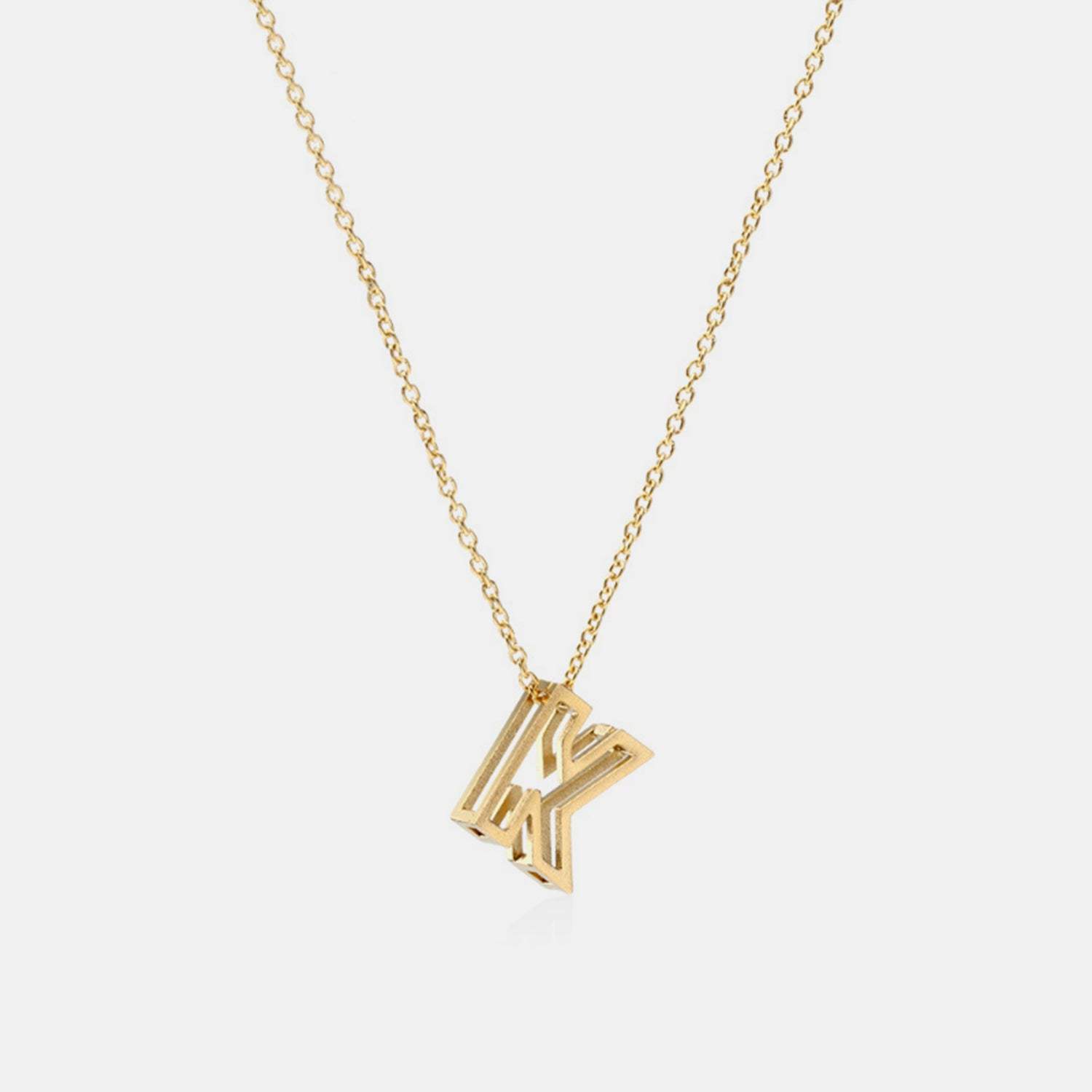 Stainless Steel Letter Pendant Necklace Gold K One Size Necklaces - Tophatter Daily Deals