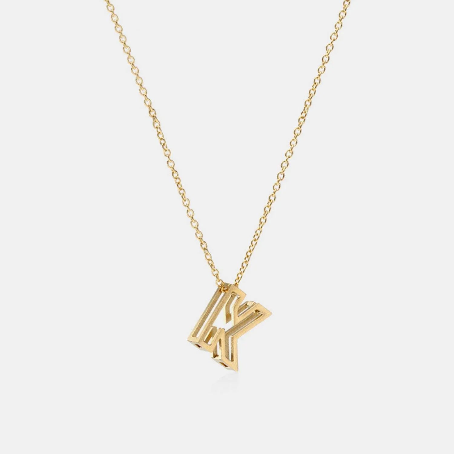 Stainless Steel Letter Pendant Necklace Gold K One Size Necklaces - Tophatter Daily Deals