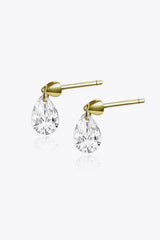 925 Sterling Silver Teardrop Earrings Gold One Size Earrings - Tophatter Daily Deals