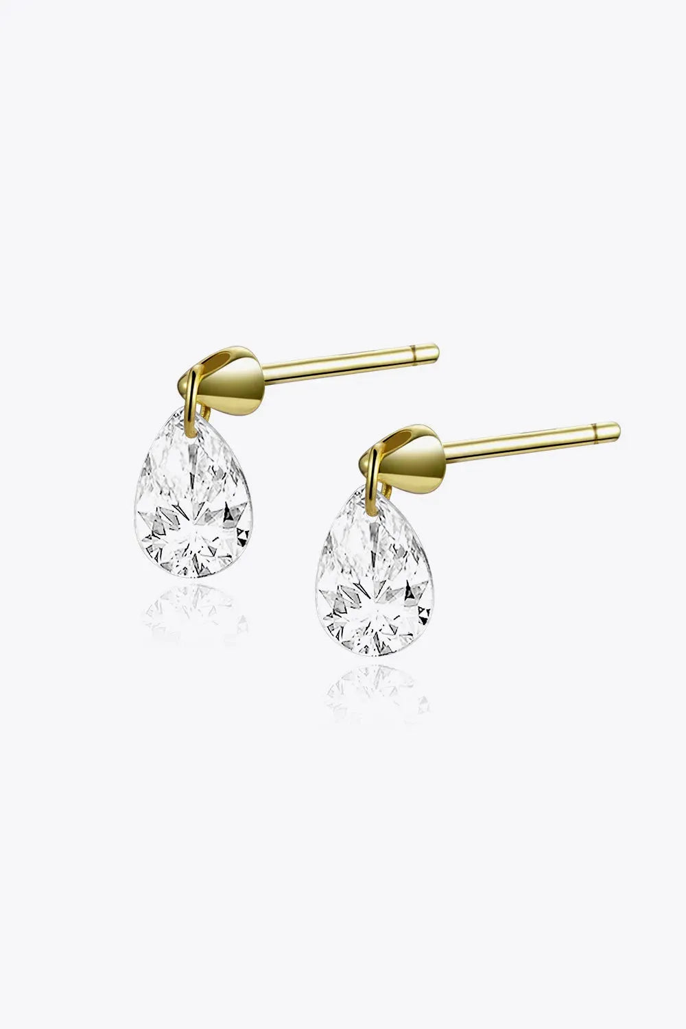 925 Sterling Silver Teardrop Earrings Gold One Size Earrings - Tophatter Daily Deals