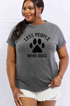 Simply Love Full Size LESS PEOPLE MORE DOGS Graphic Cotton Tee Women's T-Shirts - Tophatter Daily Deals