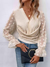 Swiss Dot Flounce Sleeve Blouse Blouses - Tophatter Daily Deals