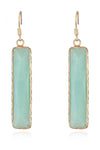 Natural Stone Drop Earrings Light Green One Size Earrings - Tophatter Daily Deals