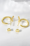 Inlaid Zircon 925 Sterling Silver C-Hoop Earrings Earrings - Tophatter Daily Deals