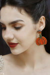 Beads Detail Pumpkin Shape Dangle Earring Earrings - Tophatter Daily Deals