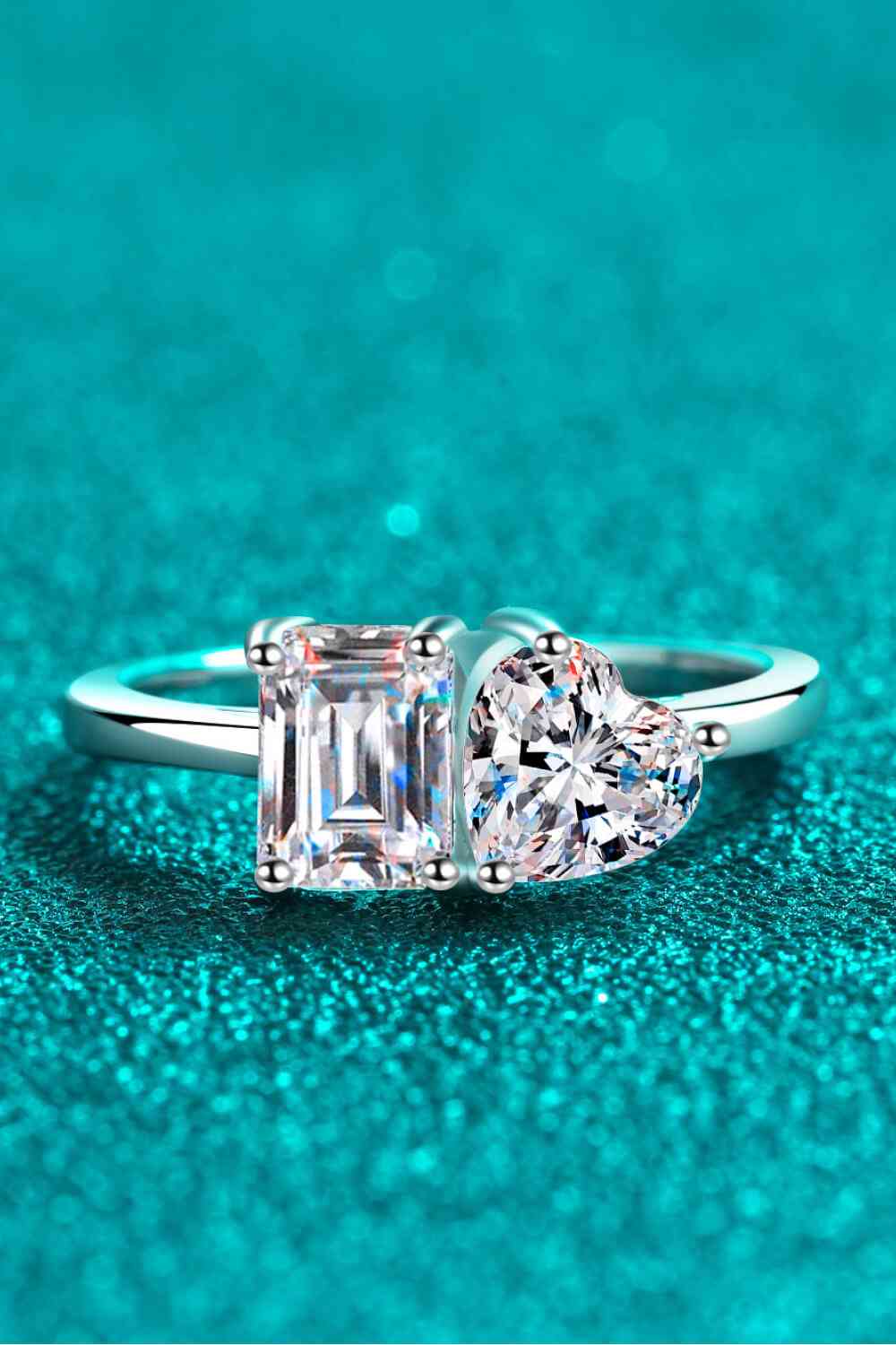 Rhodium-Plated 2 Carat Moissanite Ring Moissanite - Tophatter Daily Deals