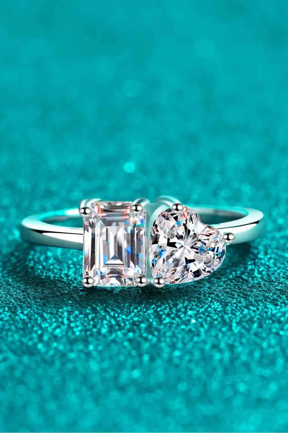 Rhodium-Plated 2 Carat Moissanite Ring Moissanite - Tophatter Daily Deals