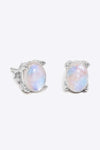 Natural Moonstone 4-Prong Stud Earrings Silver One Size Moonstone - Tophatter Daily Deals