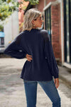 Round Neck Dropped Shoulder Eyelet Top Blouses - Tophatter Daily Deals