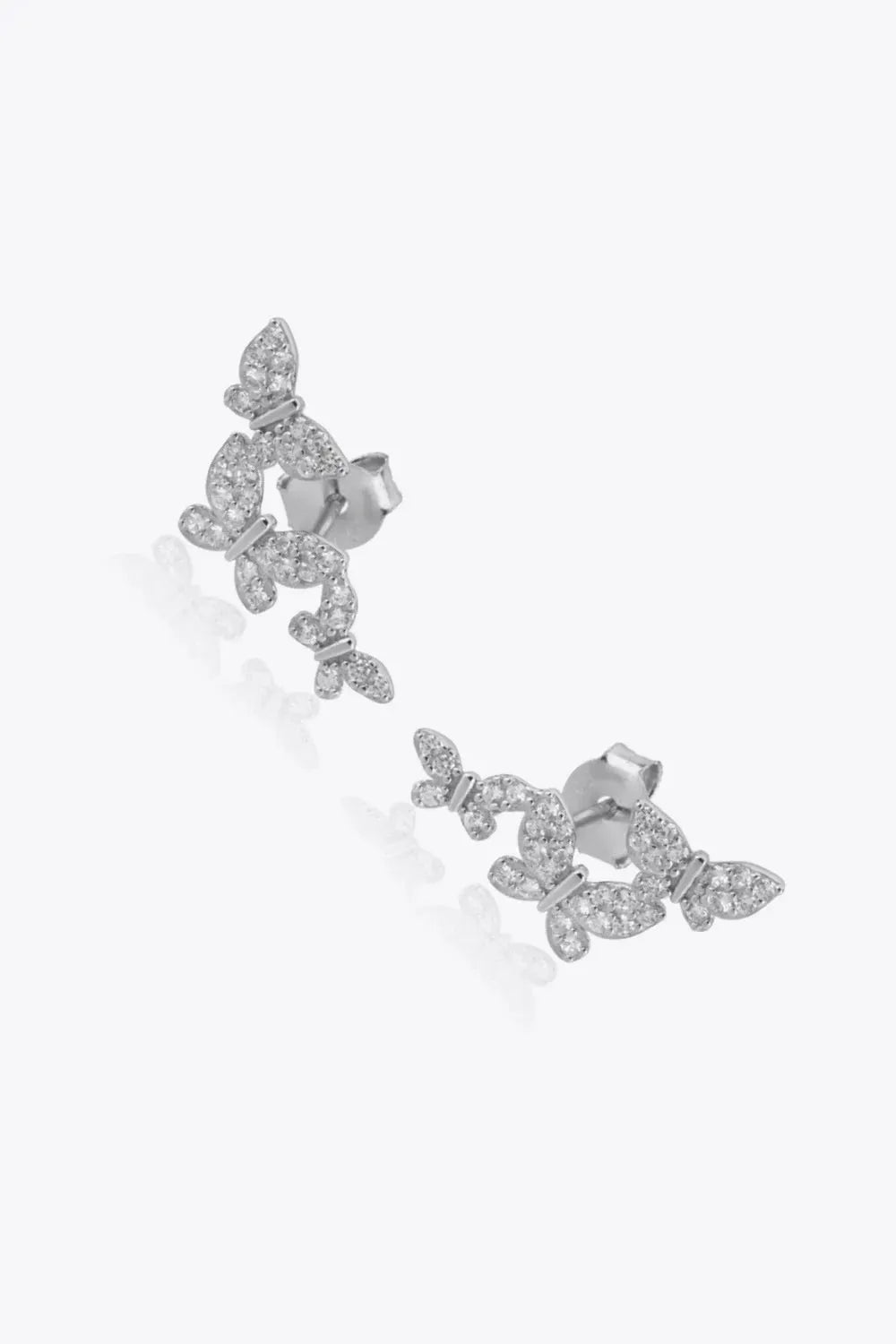 Zircon Butterfly 925 Sterling Silver Earrings Earrings - Tophatter Daily Deals