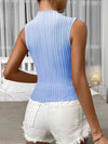 Mock Neck Ribbed Knit Tank Blouses - Tophatter Daily Deals