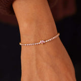 Heart Shape Inlaid Zircon 18K Gold-Plated Bracelet Bracelets - Tophatter Daily Deals