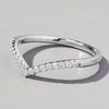 V Shape Inlaid Zircon 925 Sterling Silver Ring Rings - Tophatter Daily Deals