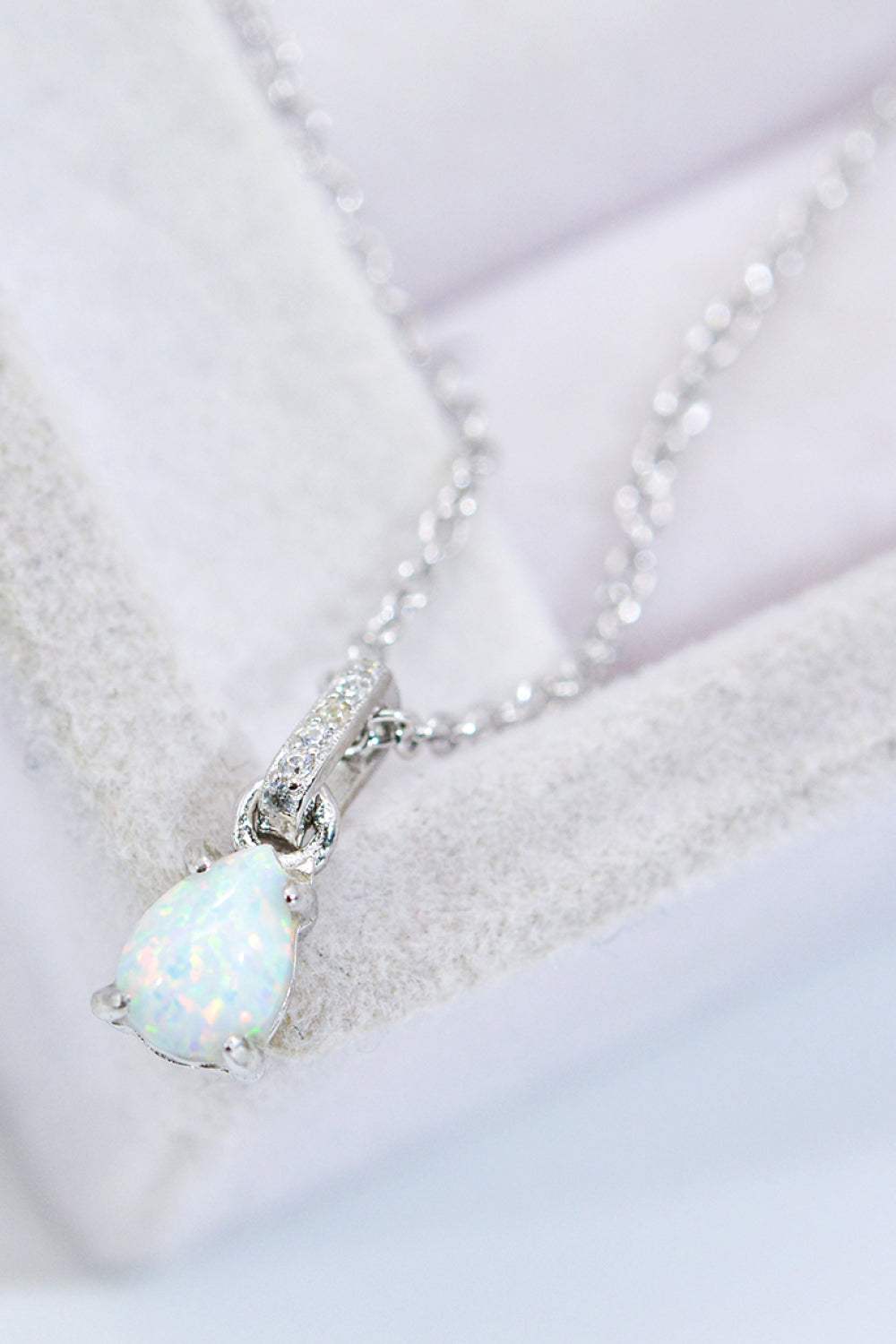 Opal Pendant 925 Sterling Silver Chain-Link Necklace - Tophatter Deals