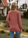 Round Neck Button-Down Long Sleeve Tee Women's T-Shirts - Tophatter Daily Deals