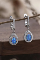 Opal Pear Shaped Drop Earrings Opal - Tophatter Daily Deals