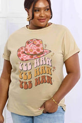 Simply Love Simply Love Full Size YEE HAH YEE HAH YEE HAH Graphic Cotton Tee Women's T-Shirts - Tophatter Daily Deals
