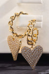 Zircon Decor Heart C-Hoop Drop Earrings Earrings - Tophatter Daily Deals