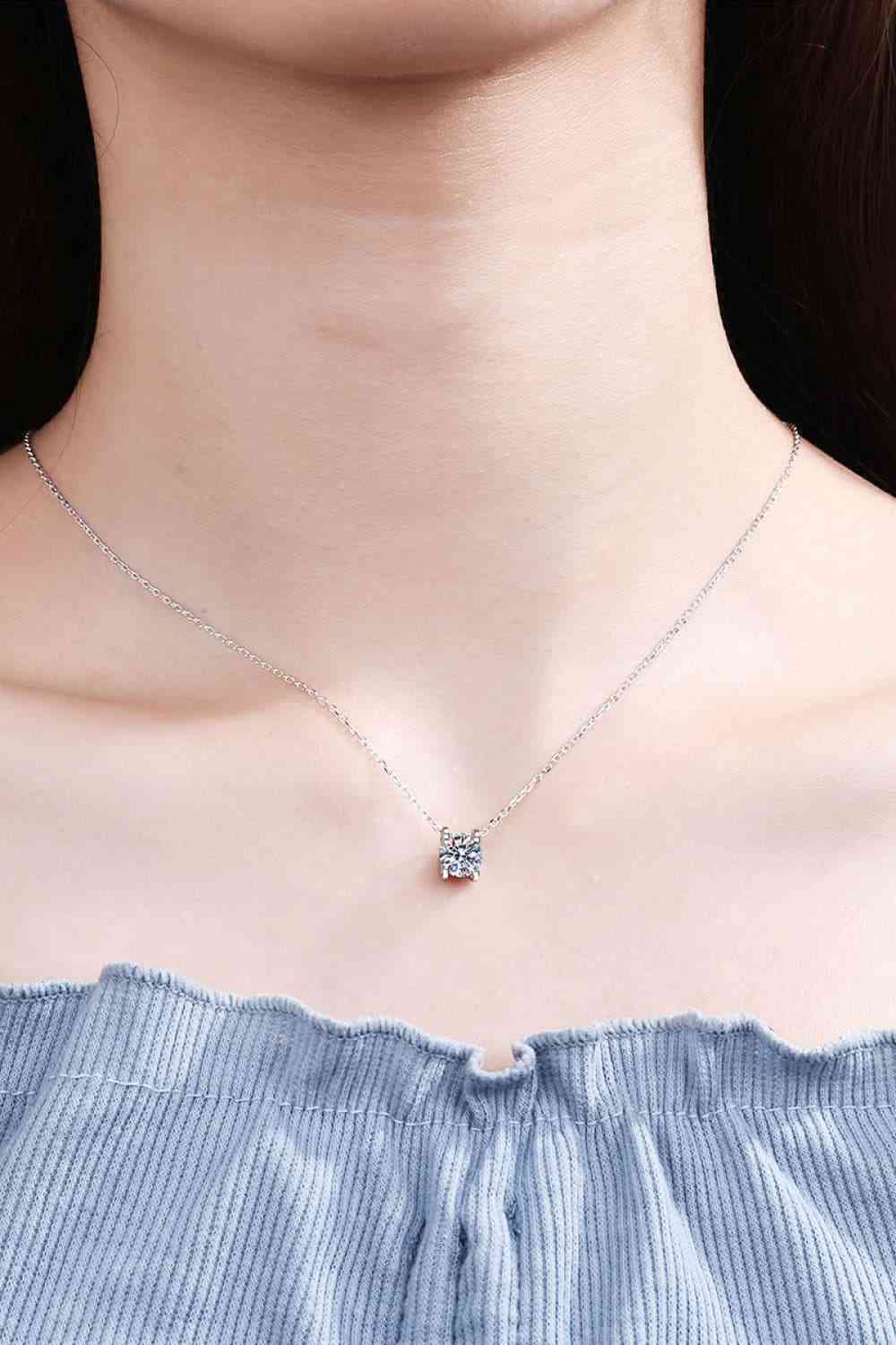 Moissanite 925 Sterling Silver Necklace Moissanite - Tophatter Daily Deals