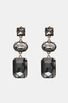 Geometrical Shape Glass Dangle Earrings Charcoal One Size Earrings - Tophatter Daily Deals