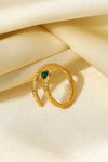 Snake Charmer Malachite Snake-Shaped Bypass Ring Rings - Tophatter Daily Deals