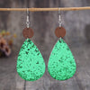 Sequin PU Leather Wooden Dangle Earrings Earrings - Tophatter Daily Deals