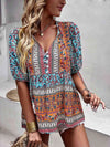 Bohemian Tassel Tie Puff Sleeve Babydoll Blouse Blouses - Tophatter Daily Deals