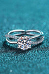 1 Carat Moissanite Crisscross Split Shank Ring Moissanite - Tophatter Daily Deals