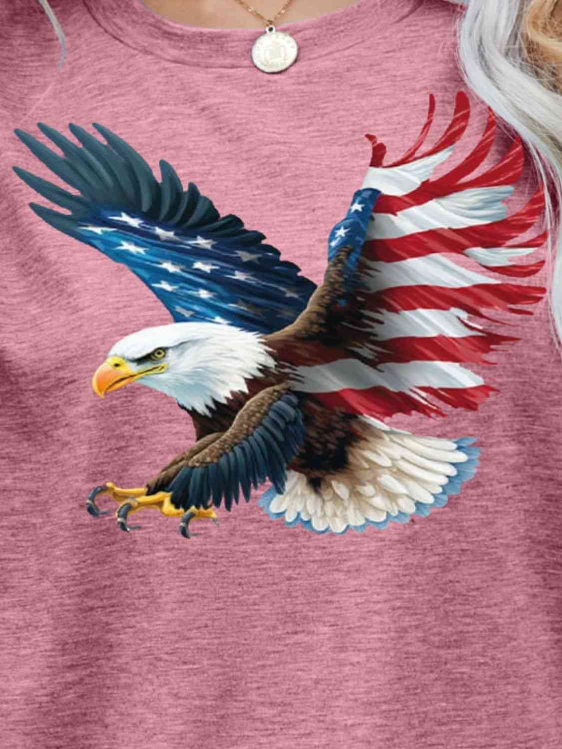 US Flag Eagle Graphic Tee Women's T-Shirts - Tophatter Daily Deals