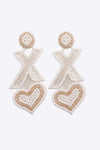 Random 2-Pair Heart and X-Shape Bead Dangle Earrings Earrings - Tophatter Daily Deals