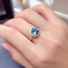 18K Gold-Plated Artificial Gemstone Ring Gold One Size Rings - Tophatter Daily Deals