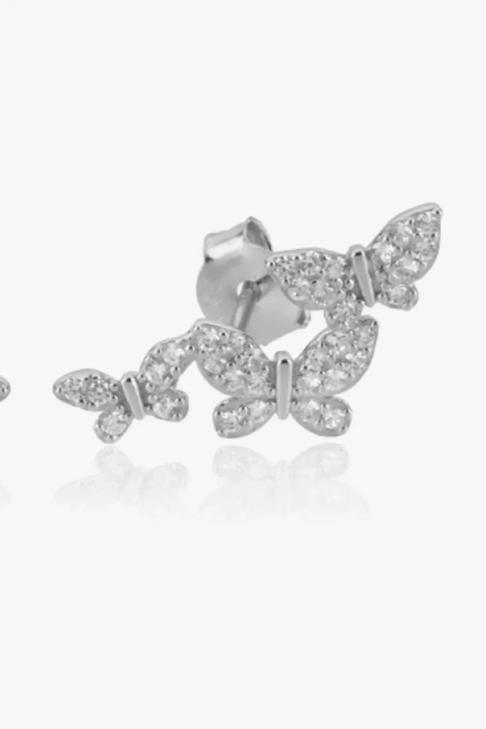 Zircon Butterfly 925 Sterling Silver Earrings Earrings - Tophatter Daily Deals