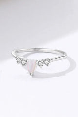 Pear Shape Opal Inlaid Zircon Ring Opal - Tophatter Daily Deals