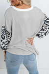 Leopard Color Block Buttoned Top Blouses - Tophatter Daily Deals