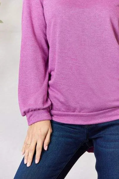 BiBi Tie Back Drop Shoulder Long Sleeve Top Blouses - Tophatter Daily Deals