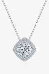 1 Carat Moissanite Geometric Pendant Necklace Silver One Size Moissanite - Tophatter Daily Deals