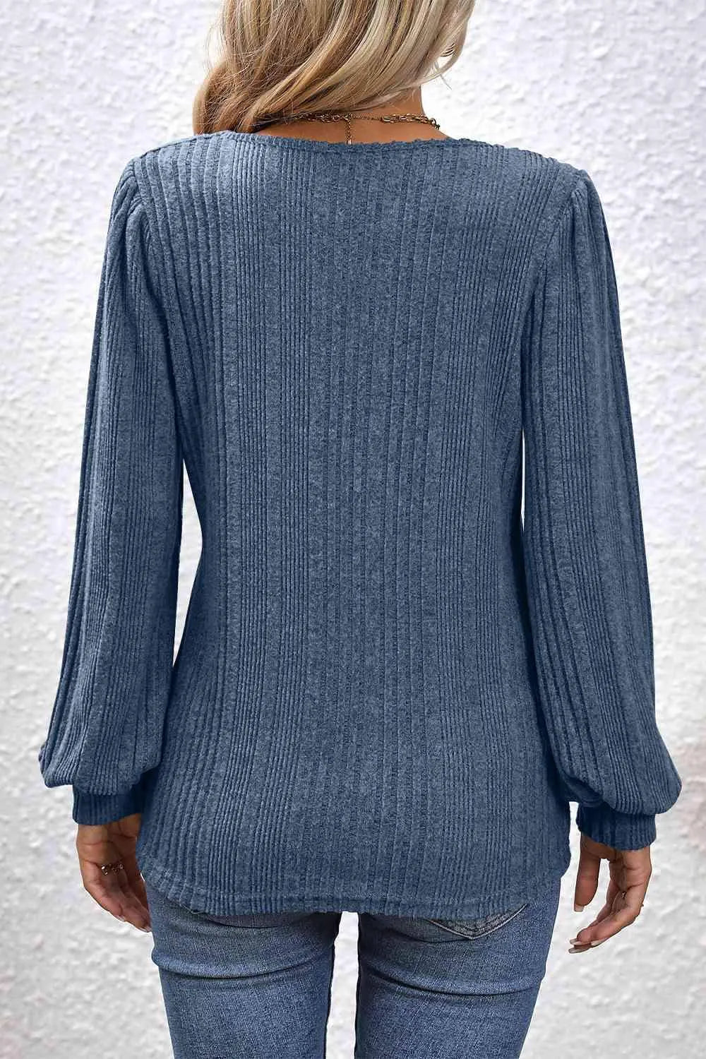 Square Neck Puff Sleeve Blouse Blouses - Tophatter Daily Deals