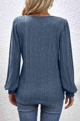 Square Neck Puff Sleeve Blouse Blouses - Tophatter Daily Deals