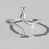 Cat Shape 925 Sterling Silver Ring Rings - Tophatter Daily Deals