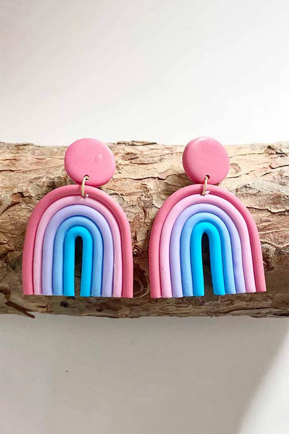 Rainbow Shape Dangle Earrings Carnation Pink One Size Earrings - Tophatter Daily Deals