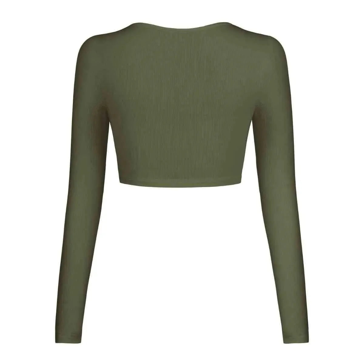 Double Take Button Down Long Sleeve Cropped Top Blouses - Tophatter Daily Deals